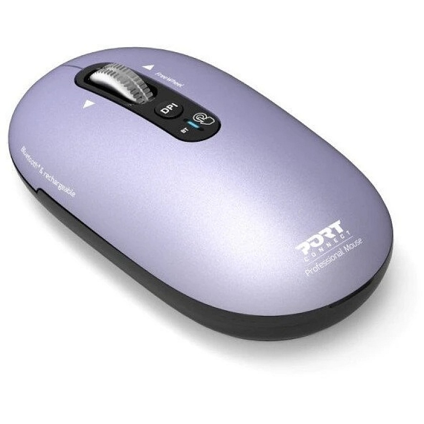 PORT CONNECT Pure MAC, Wireless Rechargeable Mouse, Bluetooth, FreeWheel, 3200 DPI, Iris – 3