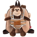 Perletti Max Monkey reversible backpack with plush toy 25cm Perletti Max Monkey reversible backpack with plush toy 25cm