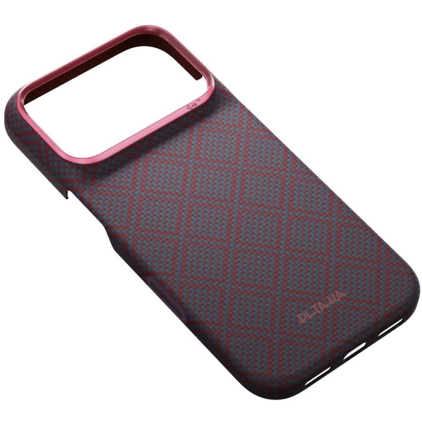 PITAKA Edge Argyle MagSafe Case for iPhone 18 Pro / 17 Pro, Blue-Red – 5