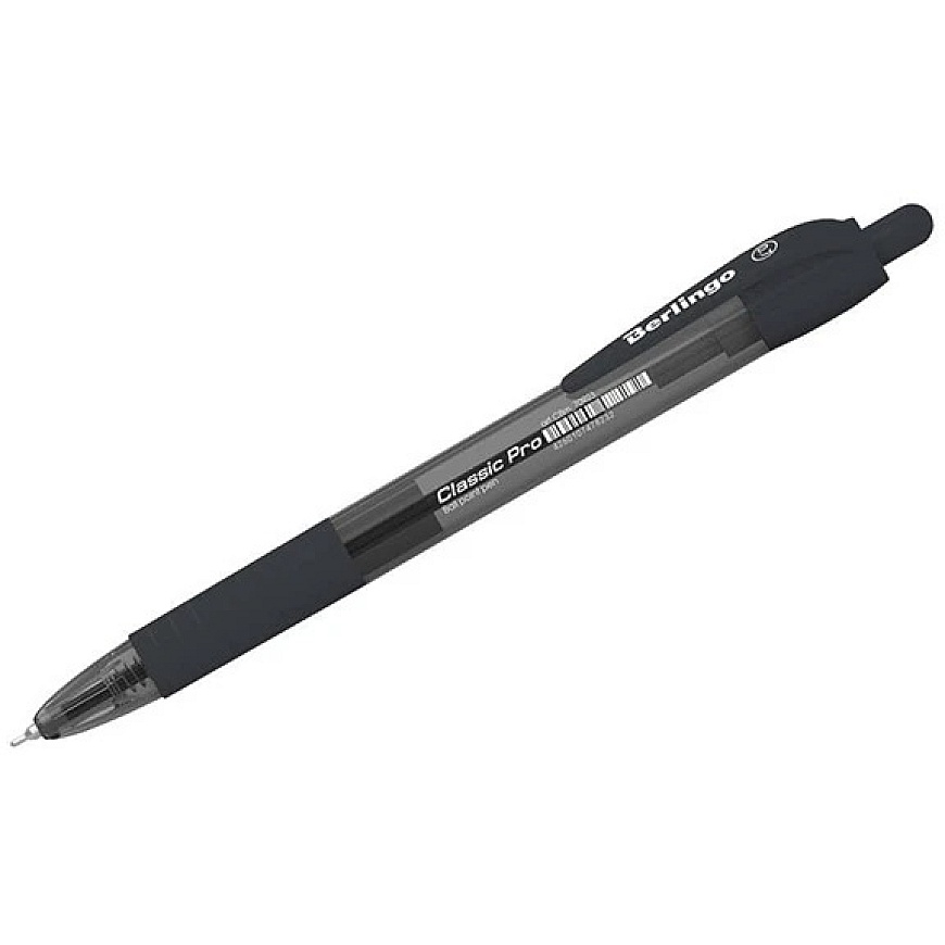 Berlingo, automatic ballpoint pen, black, 12 pcs, 0.7 mm, Classic Pro
