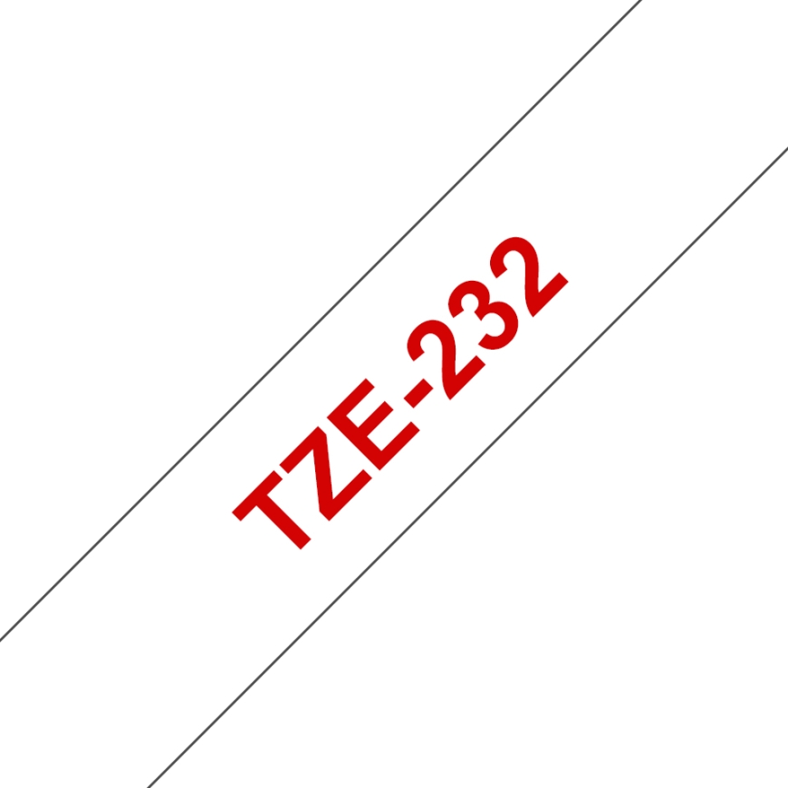 Brother TZE-232 marķēšanas lenta Sarkans uz