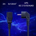Qoltec Power Cable SCHUKO CEE 7/7 Angled IEC C13 2m Qoltec Power Cable SCHUKO CEE 7/7 Angled IEC C13 2m