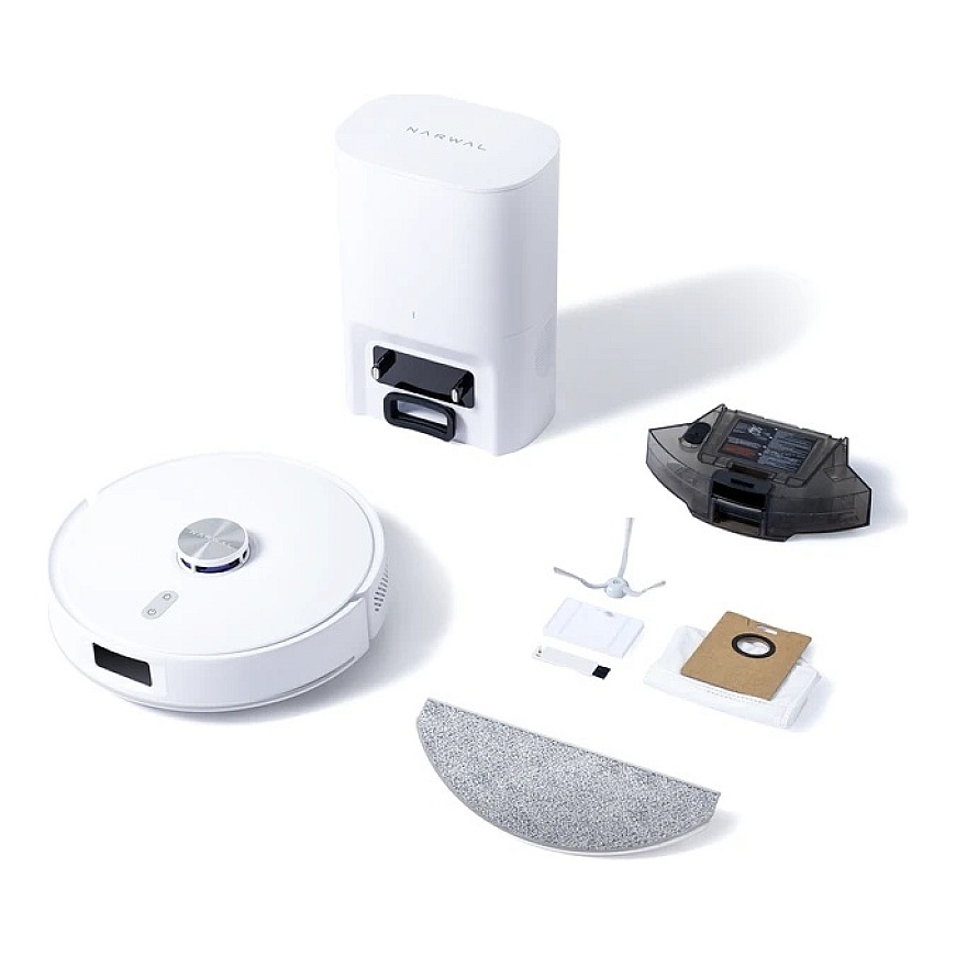 Robot vacuum cleaner "Narwal Freo S" with automatic dust emptying station, 8000 Pa, white – 4
