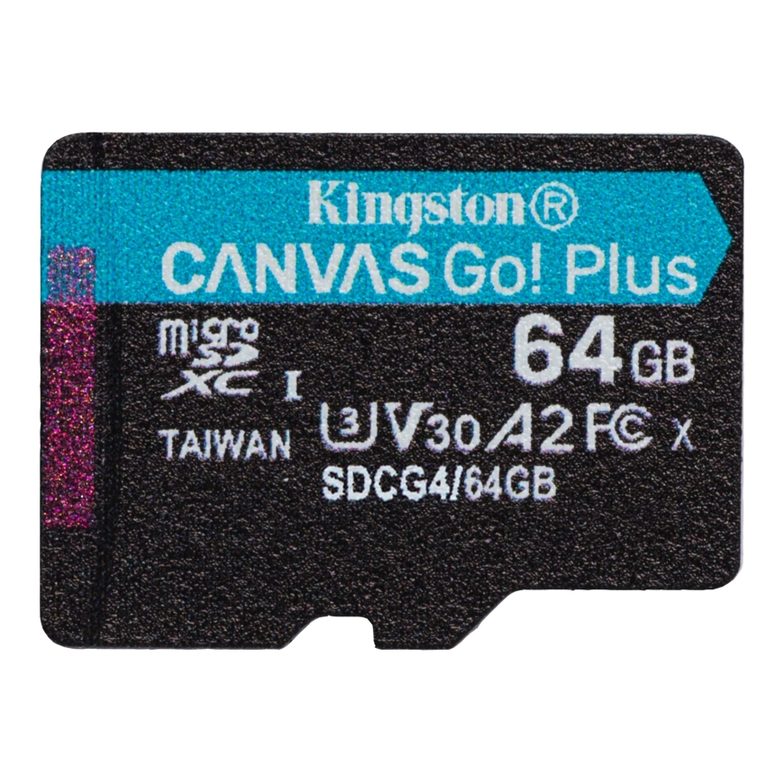 Kingston Technology 64GB microSDXC Canvas Go Plus Gen4 200MB/s A2 U3 V30 Card + Adapter – 2