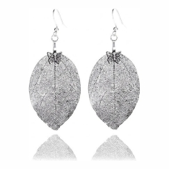Troli Copper earrings Laurel leaves with a bow tie Laurel