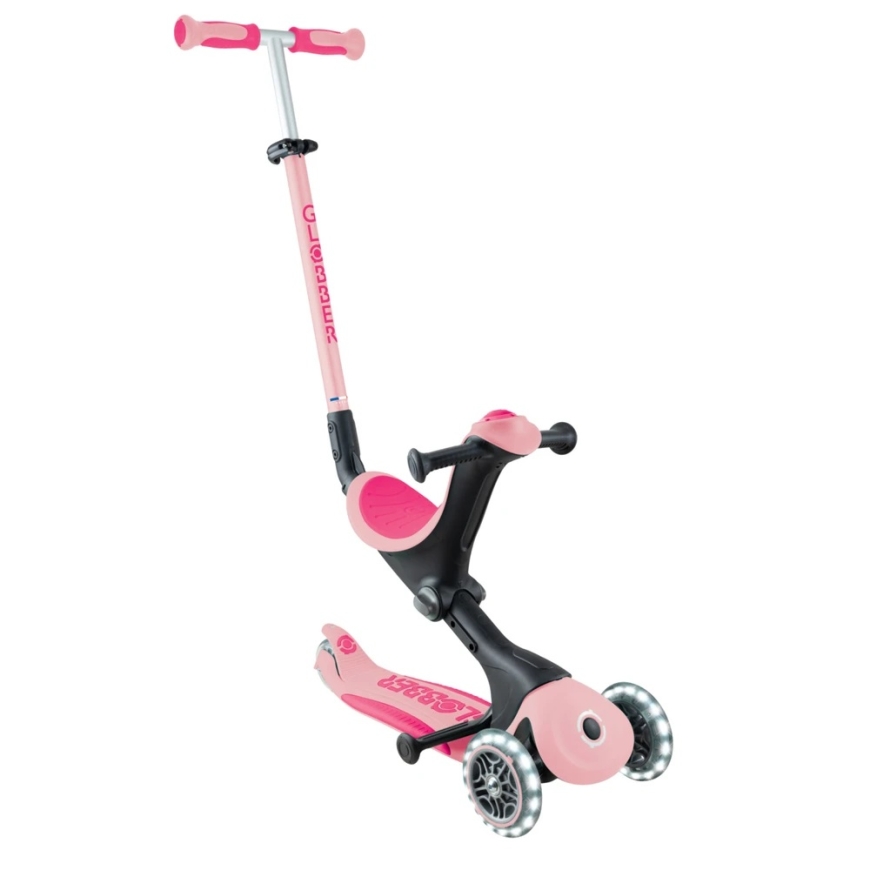 Paspirtukas GLOBBER Go Up Deluxe Lights, roosa, 748-610 – 3