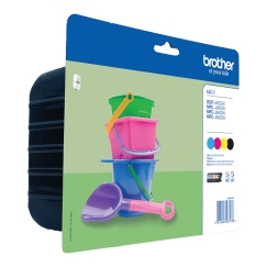 Brother LC-221 mustekasetti 4 kpl Alkuperäinen Perusvärintuotto musta, Syaani, Magenta, Keltainen