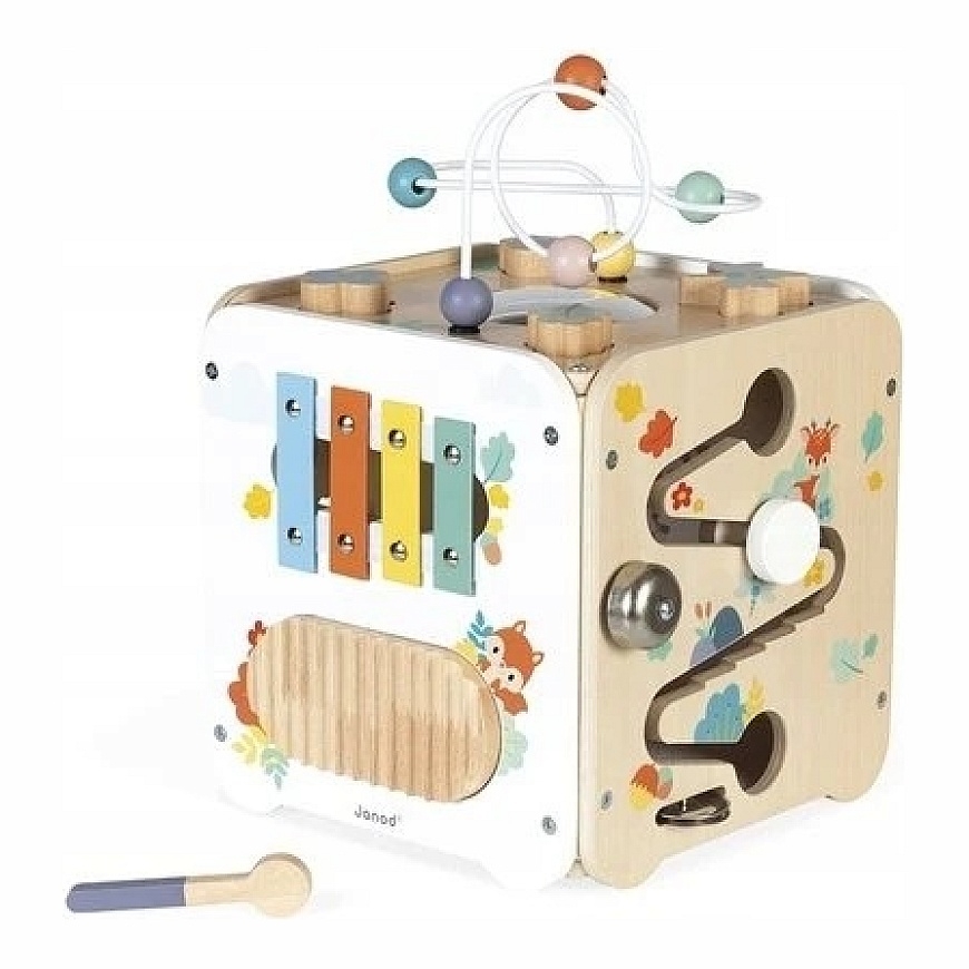Janod Pure multifunctional educational cube with loop, large, 20 activities, J05142 – 3