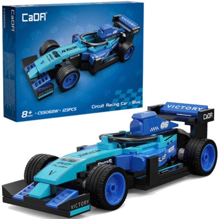 CaDA Constructor Racing Car Circuit Racing Car Blue 123 elements – 2