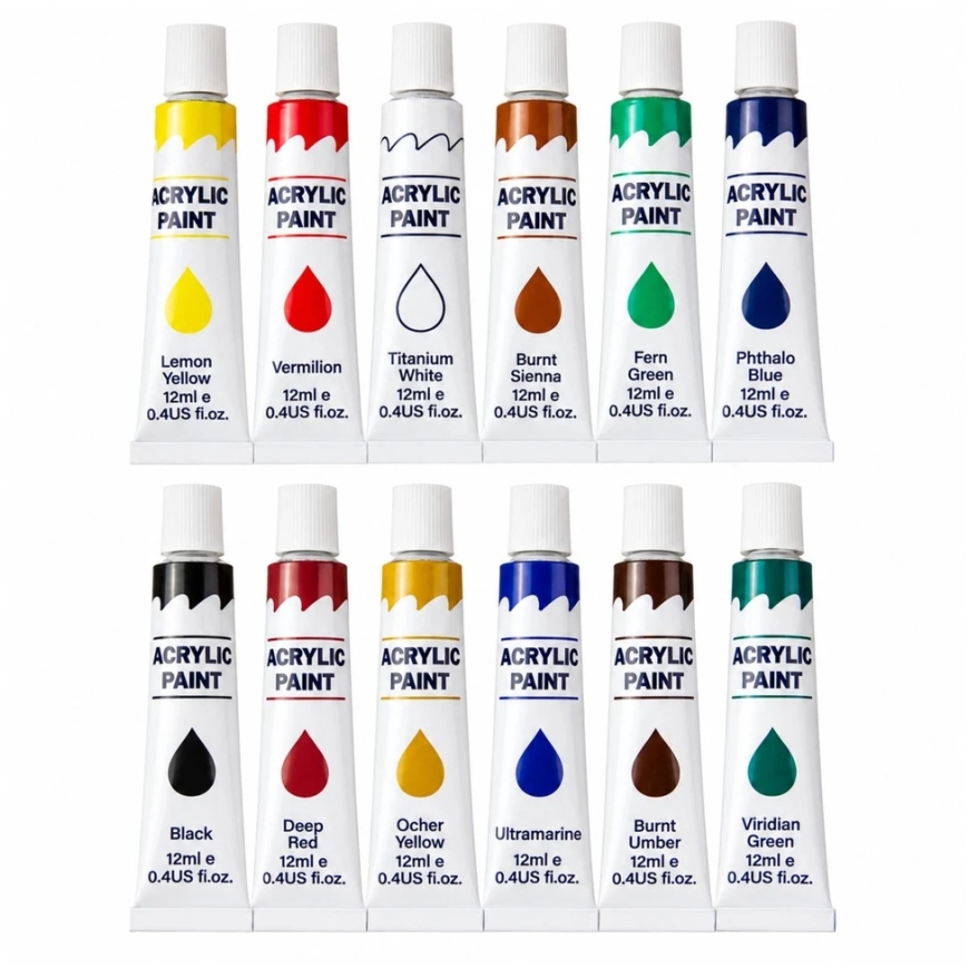 Lean Akrlylinvärit 12 ml 24 kpl. – 3
