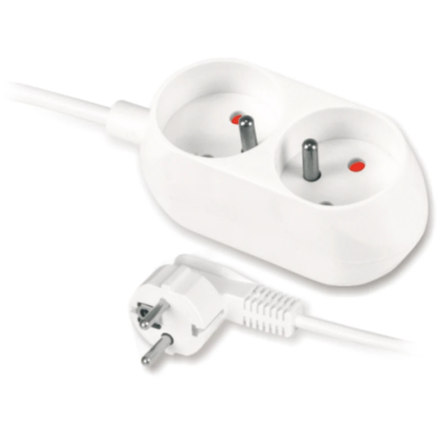 Plastrol Extension Cord with Double Plug Socket – 3