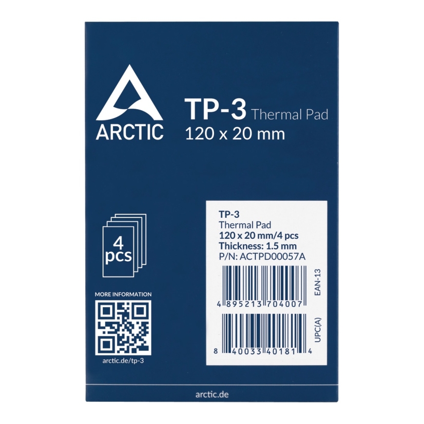 ARCTIC TP-3 Premium Performance Thermal Pad 120 x 20 mm, 1.5 mm – 5