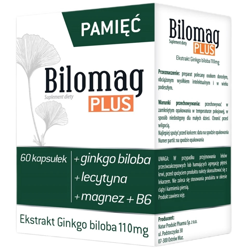 Bilomag Plus dietary supplement 60 capsules