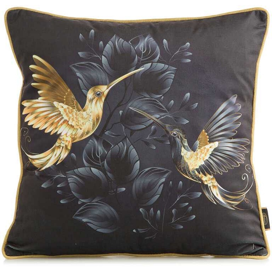 Eurofirany SI/PO/VELVET/01 45X45 Melns + Zelts