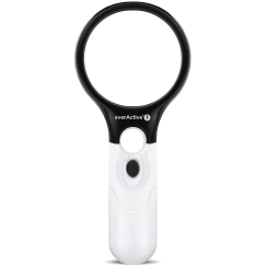 Magnifying Glass - everActive MG-01 Magnifying LED Glass, Black/White