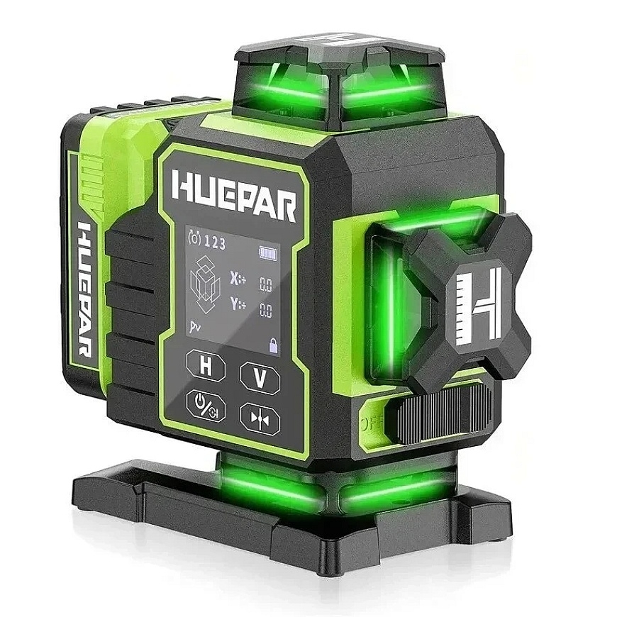 HUEPAR W04CG Rotējošs 4D Lāzera Nivēļrādis