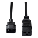 Lindy 2m C14 to C19 Mains Extension Cable, Black