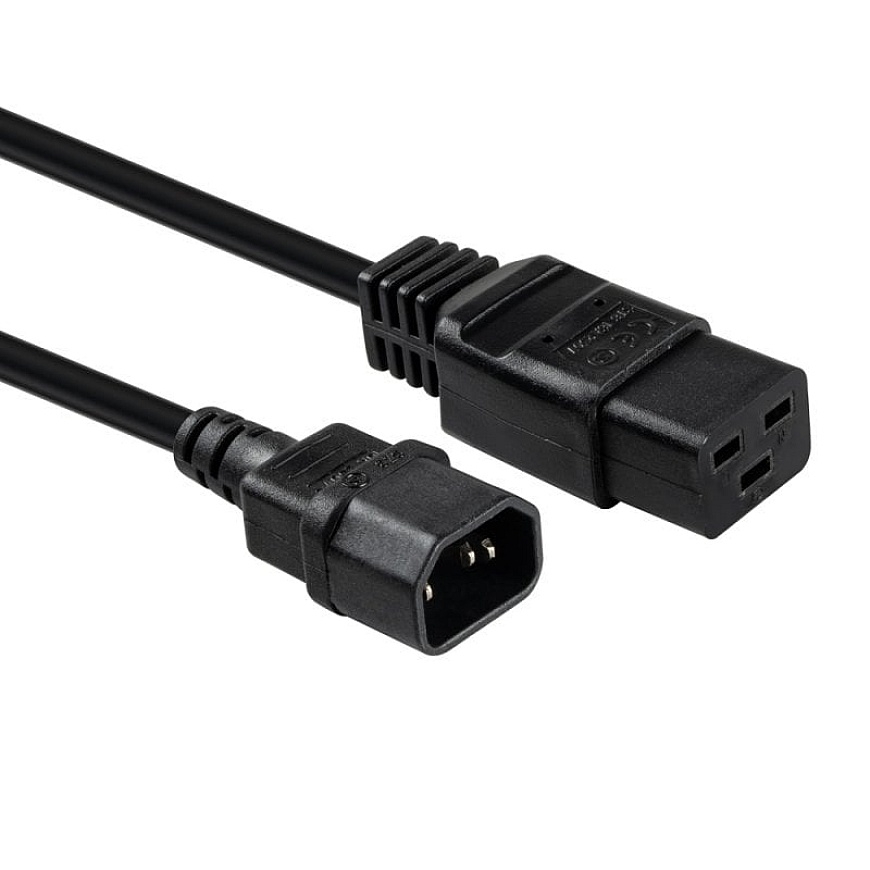 Lindy 2m C14 to C19 Mains Extension Cable, Black – 4
