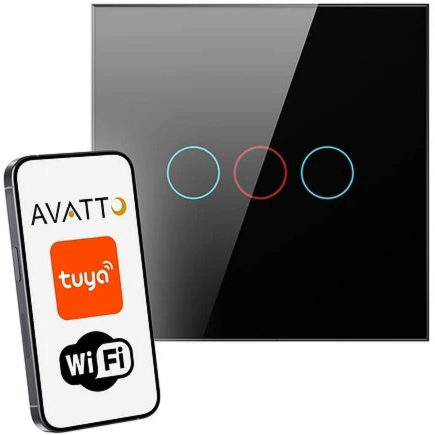 Avatto Stiklinis "Wi-Fi" gaismas slēdzis
