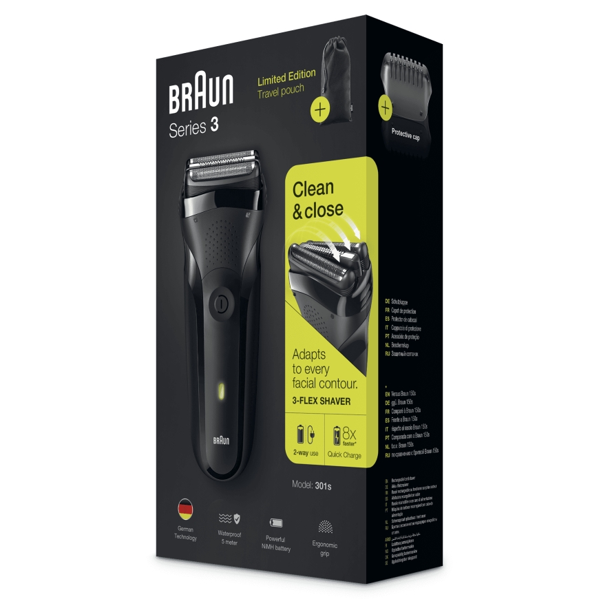 Braun Series 3 301s Сеточная бритва Триммер Черный – 3