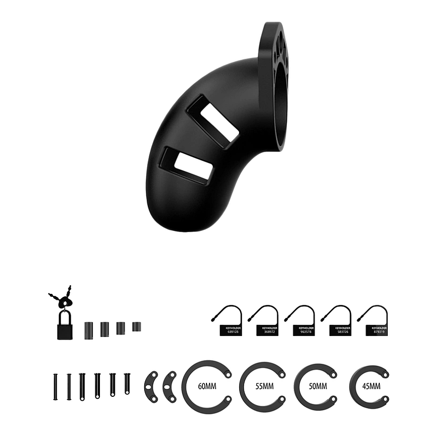 Mancage By Shots 20 model – beauty – 3.5""" – silicone cock cage – black – 4