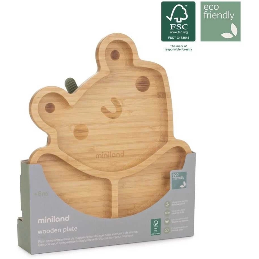 Miniland bamboo plate with sections Froglet – 5