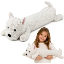 Lean Toys Plush Toy West Highland White Terrier, white, 90 × 24 × 24 cm