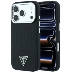 Чехол Guess Grained Triangle Logo MagSafe для iPhone 17 Pro Max / 18 Pro Max – Черный