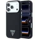 Guess Grained Triangle Logo MagSafe Case for iPhone 17 Pro Max / 18 Pro Max – Black