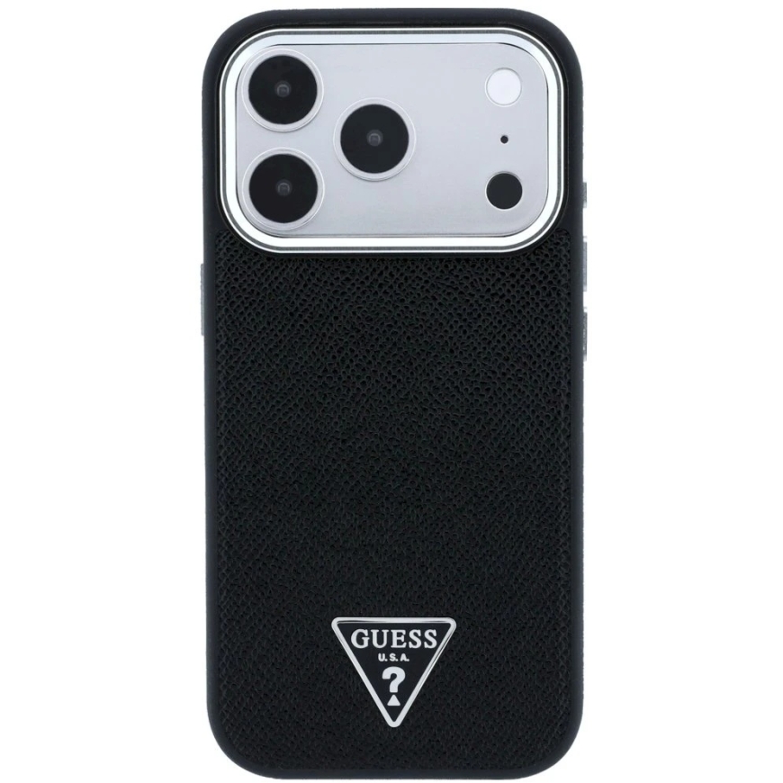 Guess Grained Triangle Logo MagSafe kate iPhone 17 Pro Max / 18 Pro Max – Musta – 4