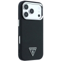 Guess Grained Triangle Logo MagSafe Case for iPhone 17 Pro Max / 18 Pro Max – Black