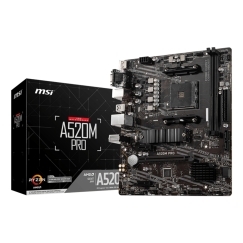 MSI A520M PRO emolevy AMD A520 Kanta AM4 mikro ATX