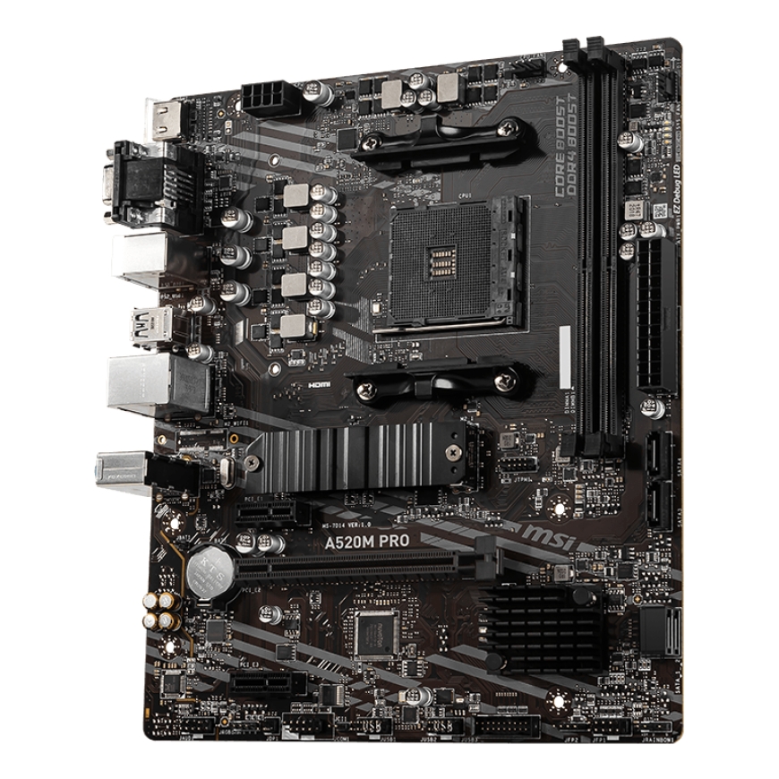 MSI A520M PRO mātes plate AMD A520 Ligzda AM4 mikro ATX – 2