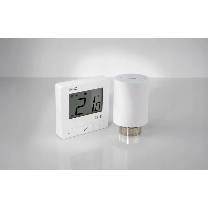 "Carruzzo ENGO Controls" smart heating complex "White" (E25-BATW-4 + ETRV-M30) – 5