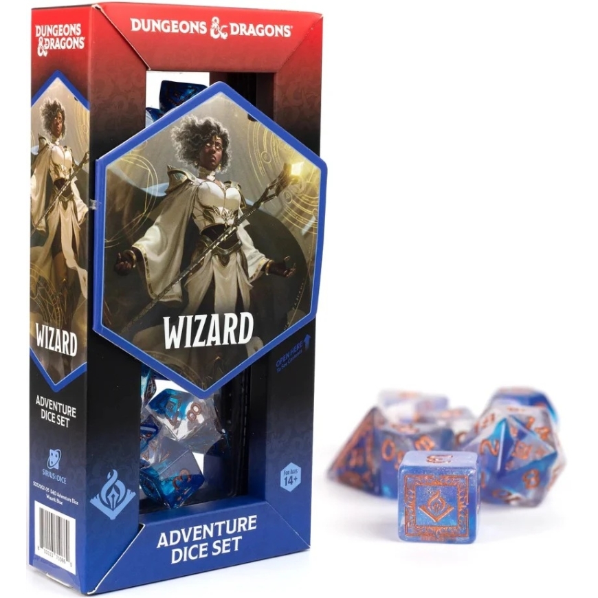 Sirius Dice Dungeons & Dragons Adventure Dice - Wizard: Blue