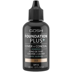 Gosh Foundation Plus+ Cover & Conceal Liquid Foundation 008 Honey SPF15, 30 ml