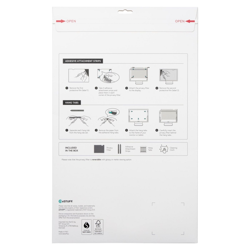 eSTUFF GLBB34798334 display privacy filters Frameless display privacy filter 86.4 cm (34") – 2