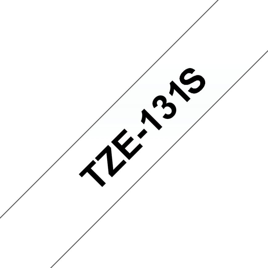 Brother TZE131S marķēšanas lenta Melns uz caurspīdīga TZe