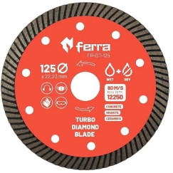 Ferra turbo deimantinis diskas sausam ir šlapiam pjovimui, Ø125mm