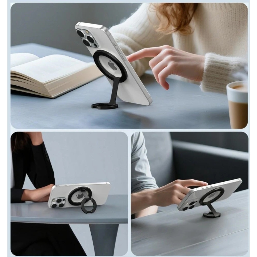 Kaksidüsside magnetiline Ring Stand SODI ST04 must – 4