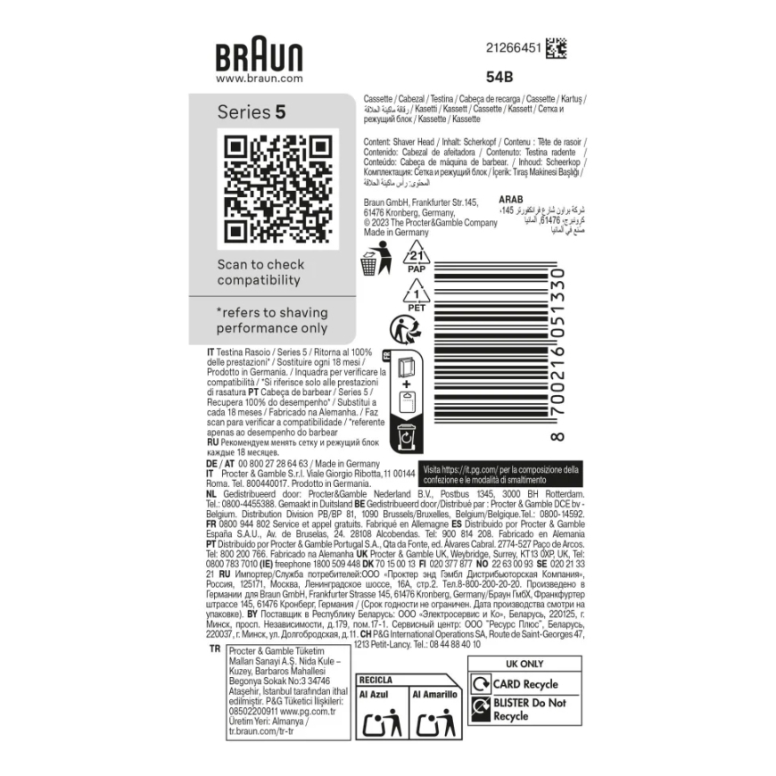 Braun Series 5 54 B Shaving head – 2
