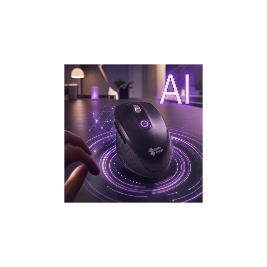 Spacetronik Bevielė pelė Bluetooth EZZY 02 AI juoda – 3