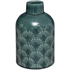 Decorative vase with vintage decoration, Ø 12.5 x 21 cm, ceramic