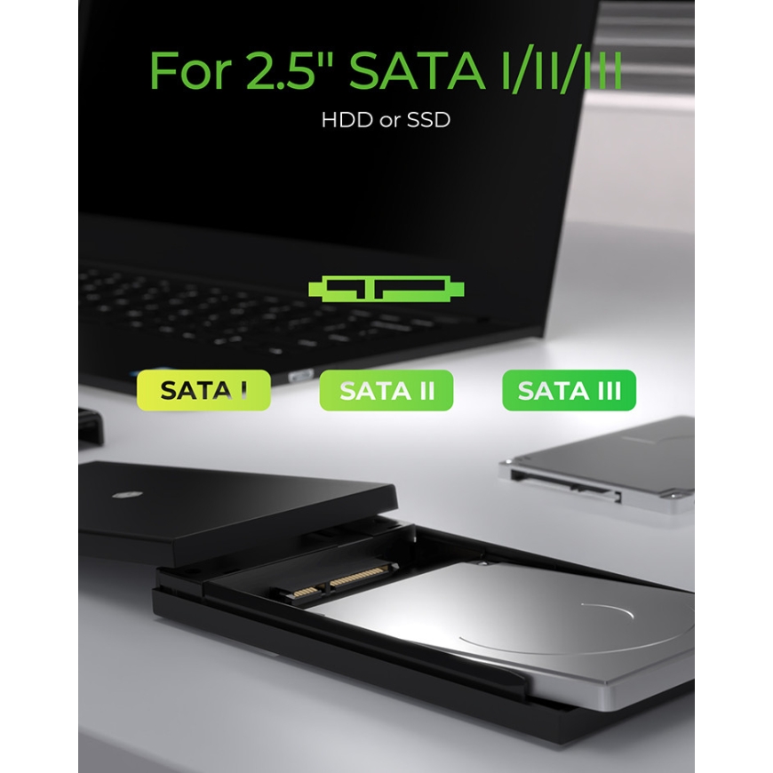 ICY BOX IB-200T-C3 SSD enclosure Black 2.5" – 4