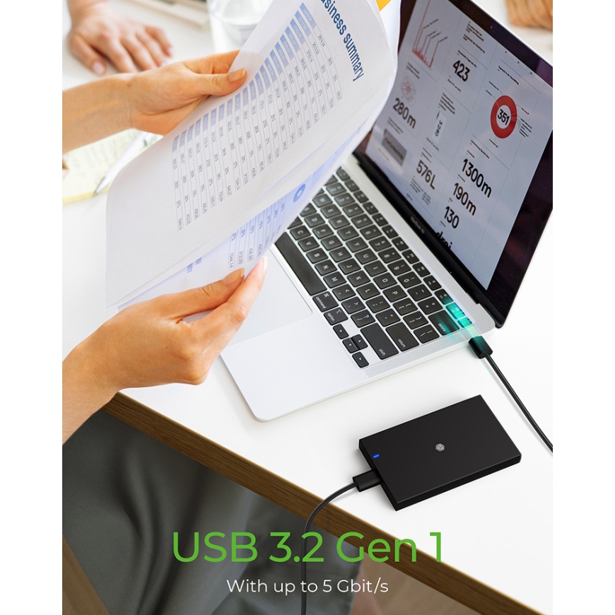 ICY BOX IB-200T-C3 SSD diska korpuss Melns 2.5" – 5