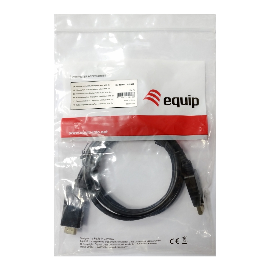 Equip 119391 видео кабель адаптер 3 m DisplayPort HDMI Черный – 2