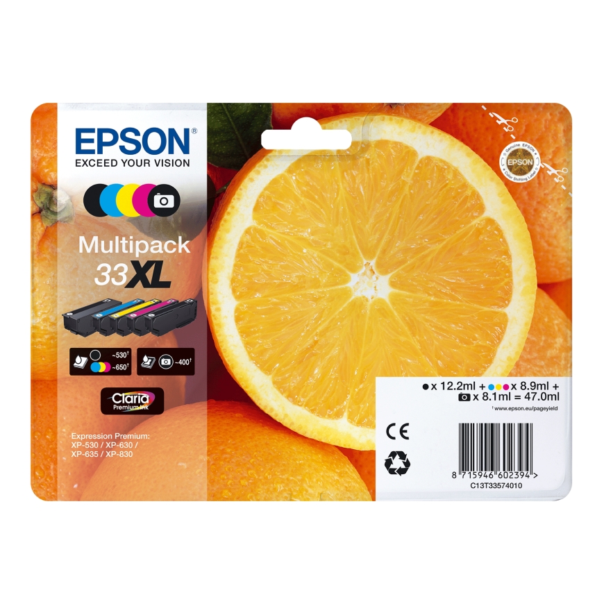 Epson Oranges Singlepack Black 33XL Claria Premium Ink – 2