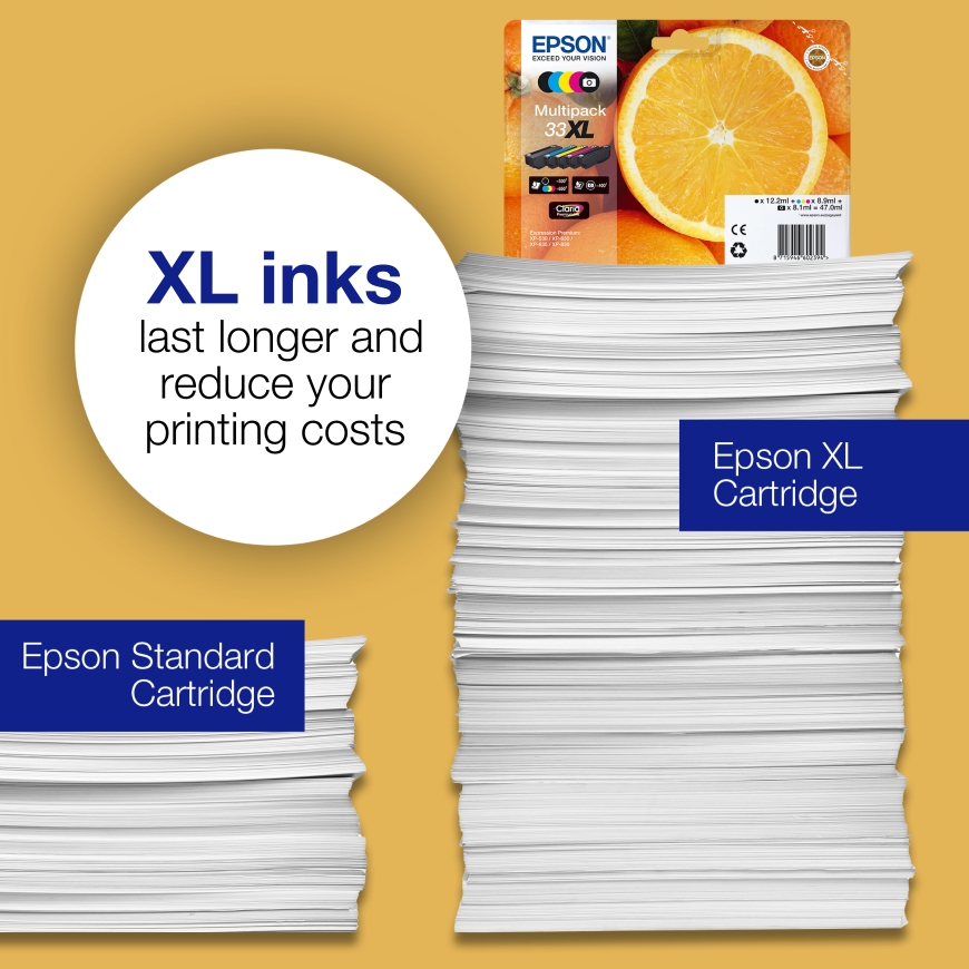 Epson Oranges Singlepack Black 33XL Claria Premium Ink – 5