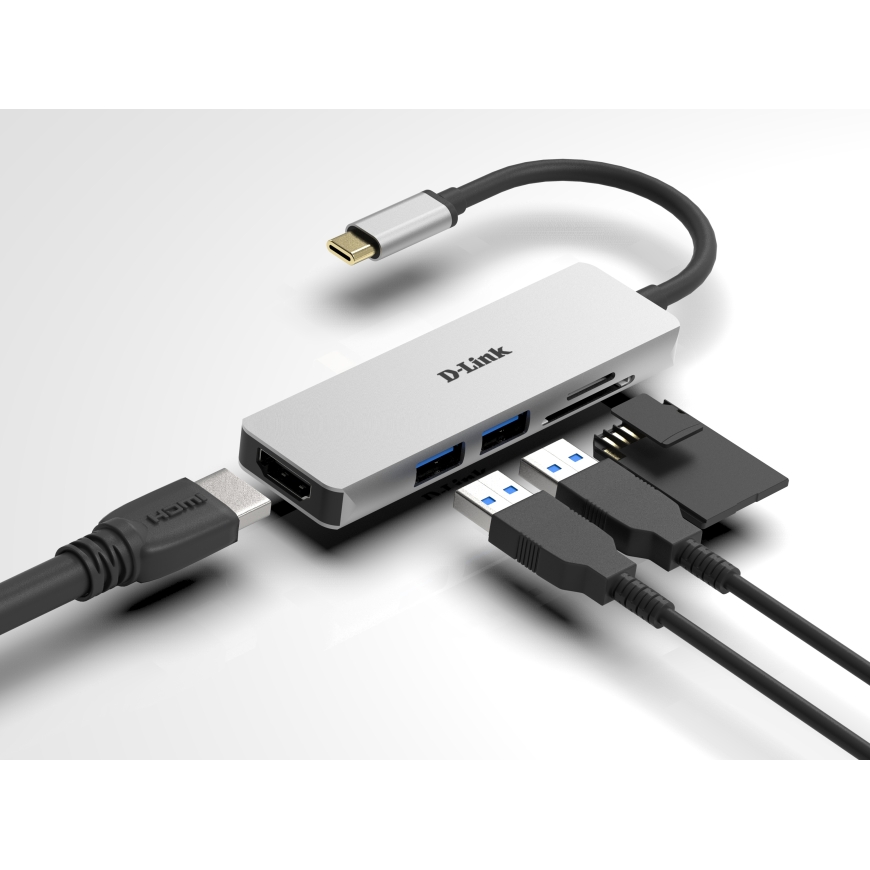 D-Link 5-in-1 USB-C Hub with HDMI and SD/microSD Card Reader – 3