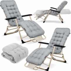 Foldable garden lounge chair with cushion Sofotel ChillWell, set of 2, light gray.